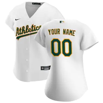 womens nike white oakland athletics home replica custom jer